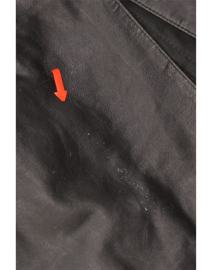 Vintage læderjakke til kvinder UK 16 Stor sort læder