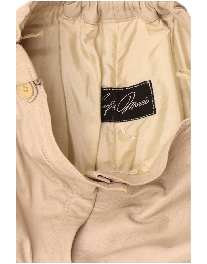 Vintage Dame Læder Cullotes Capri Bukser W24 L14 Beige