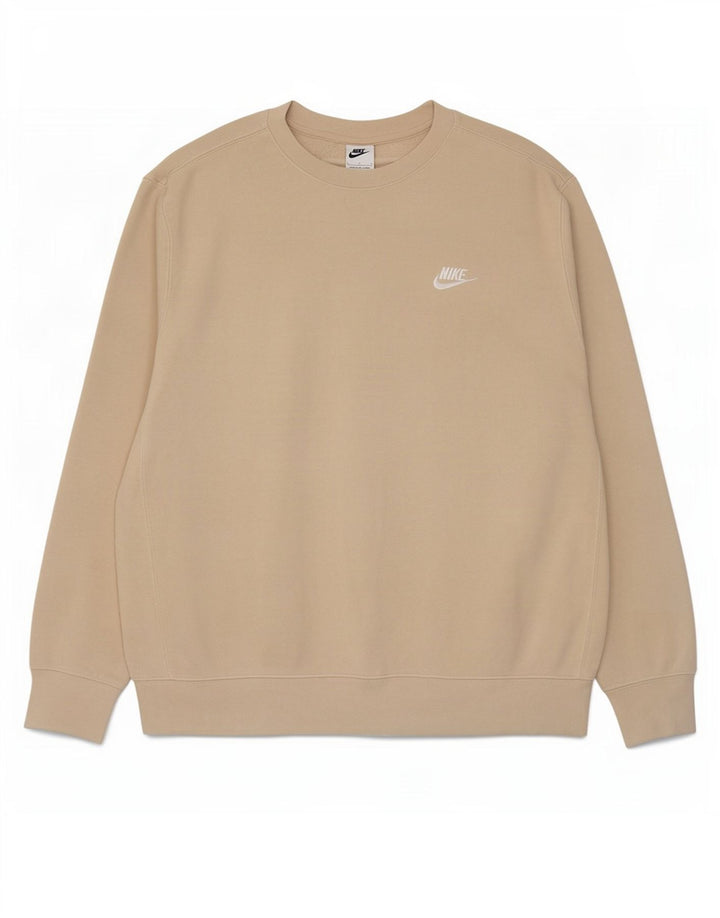 Nike Sweatshirt til mænd, stor beige bomuld