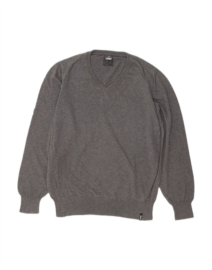 COLMAR Mens V-Neck Jumper Sweater Large Grey Cotton
