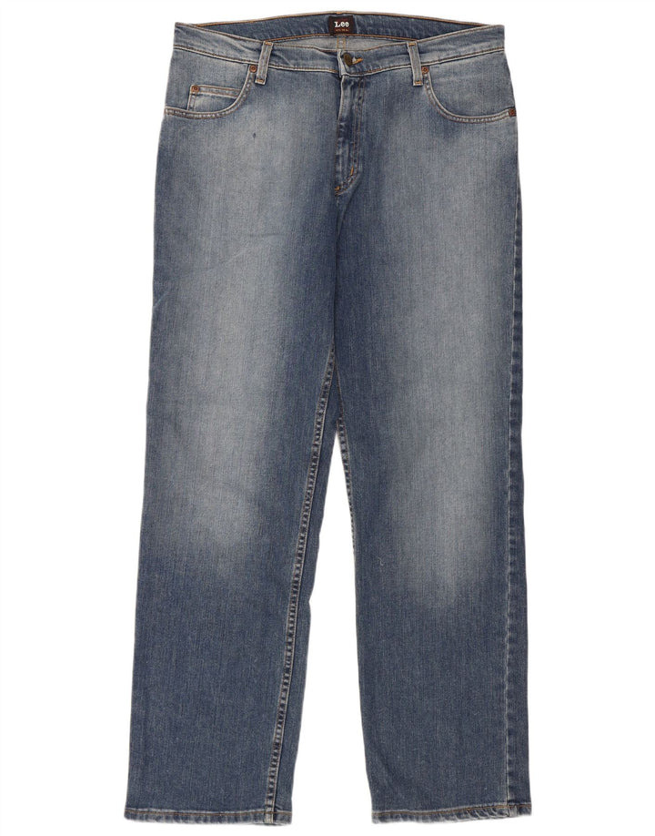 Lee Herre Brooklyn Straight Jeans W36 L32 Blå Bomuld