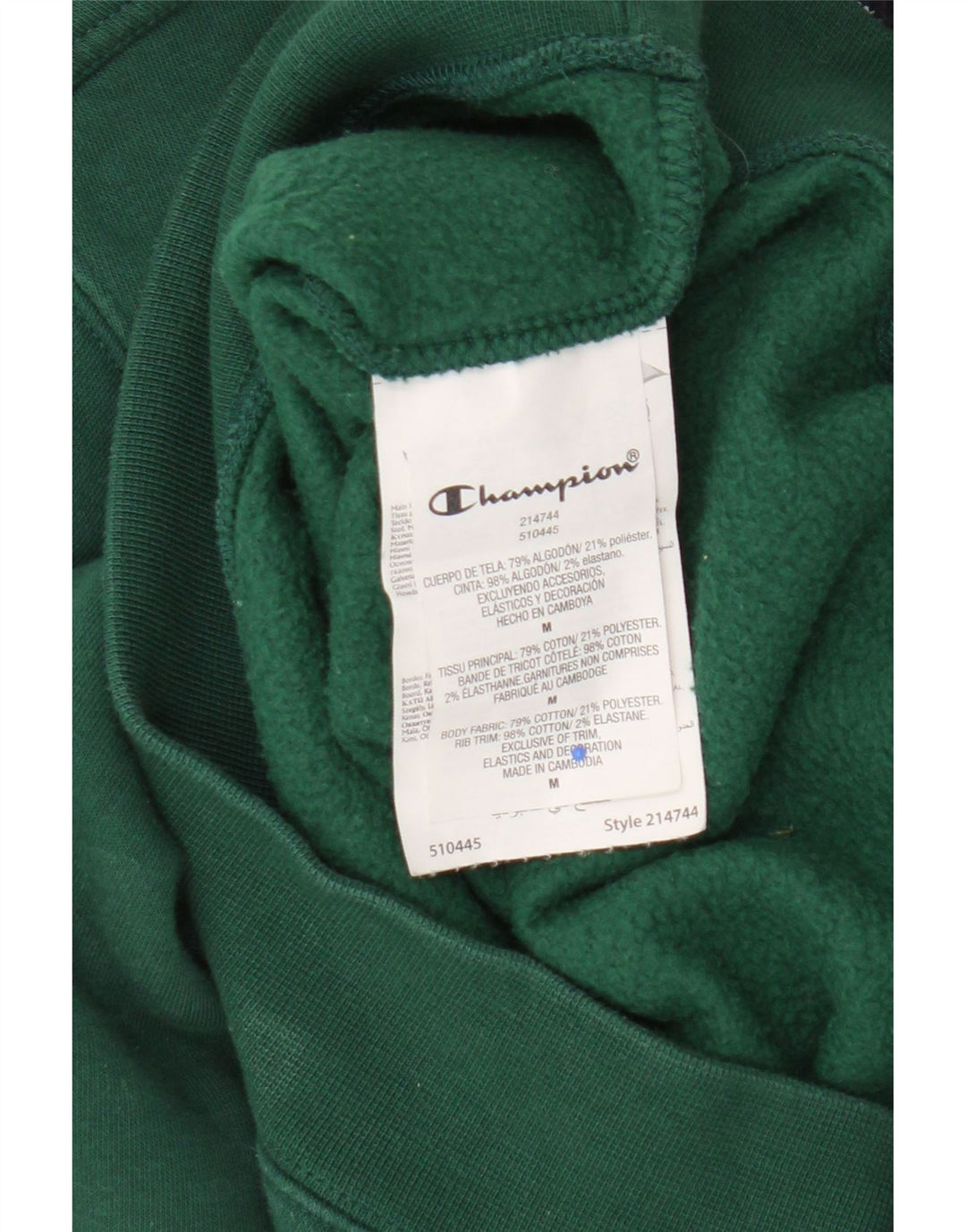 Champion Herre Grafisk Sweatshirt Jumper Medium Grøn Bomuld