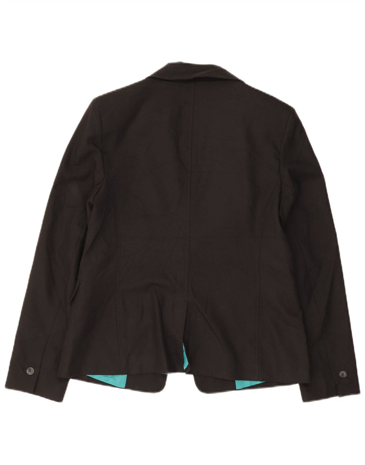 Oasis Dame 1 Knap Blazer Jakke UK 12 Medium Sort Polyester