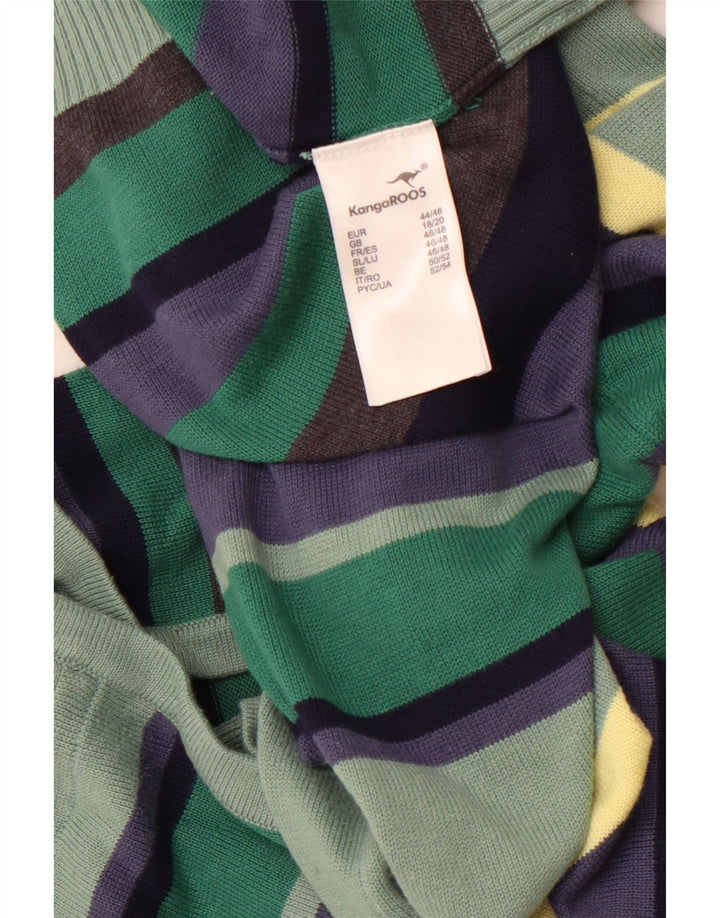 KANGAROOS Dame hætte cardigan sweater UK 18/20 XL Flerfarvet stribet