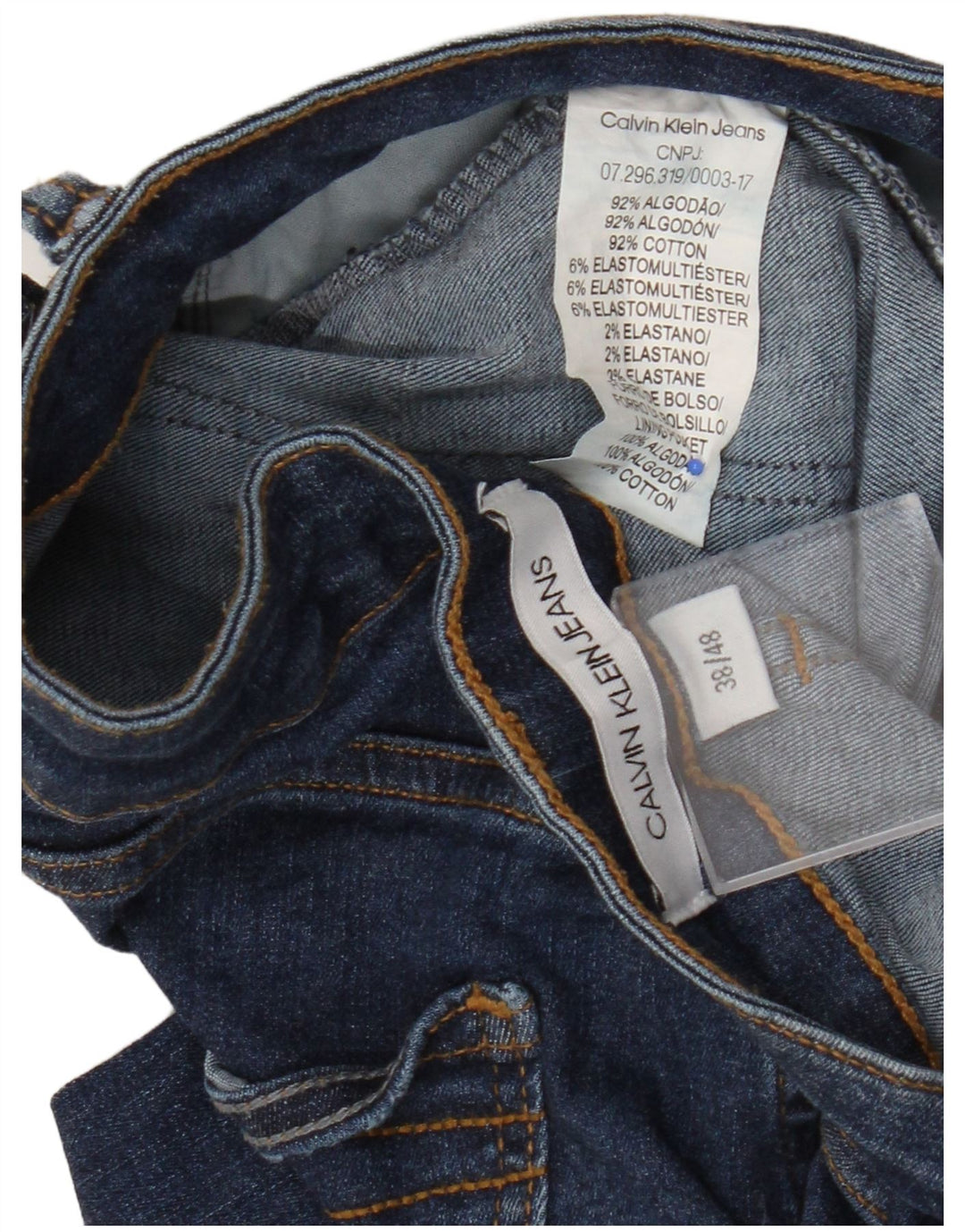 Calvin Klein Herre Distressed Straight Jeans IT 48 Medium W38 L33 Navy Blue