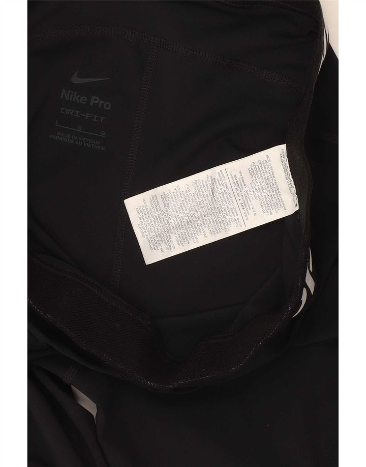 Nike Dri Fit grafiske leggings til kvinder, store sorte polyester