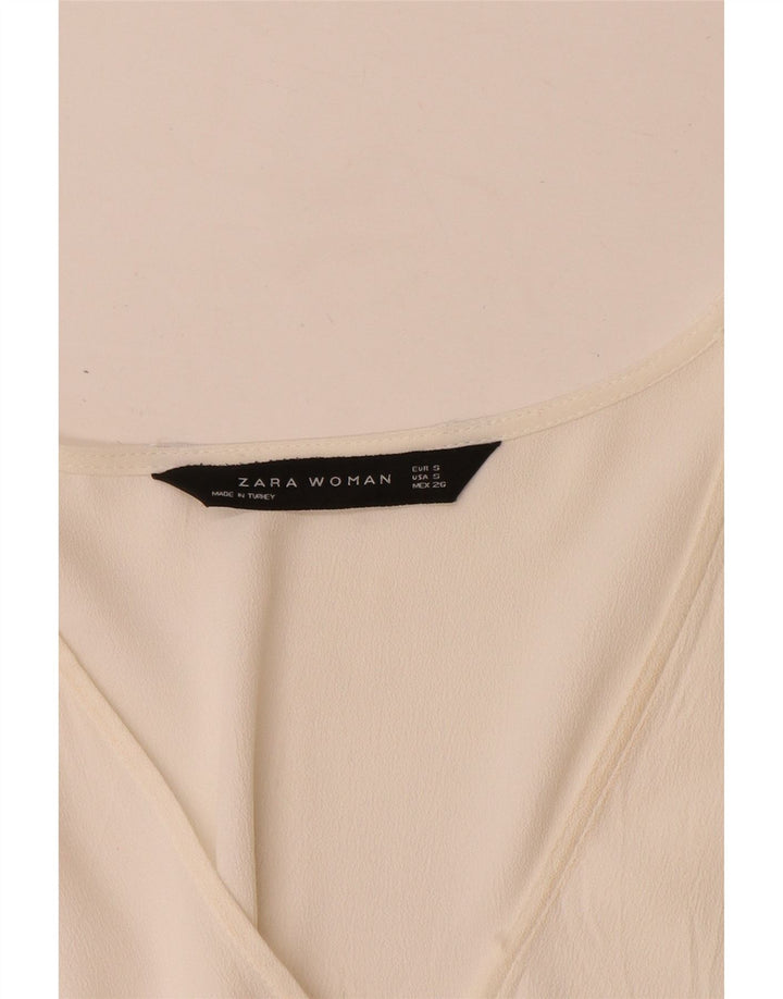 Zara Dame Ærmeløs A-Line Kjole UK 10 Small White