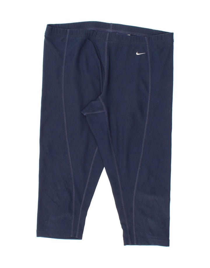 NIKE Womens Capri Leggings US 8/10 Medium Navy Blue Polyester Vintage Nike and Second-Hand Nike from Messina Hembry 