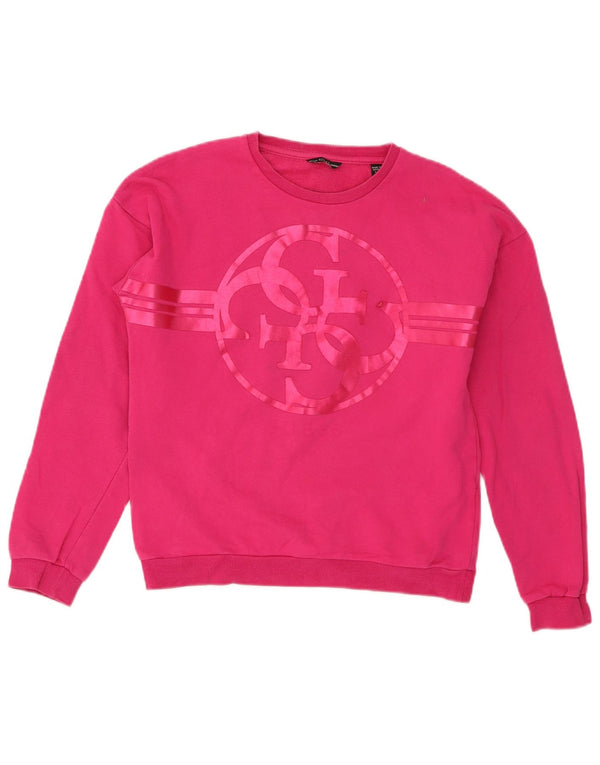 Guess Girls Graphic Sweatshirt Jumper 13-14 år Pink Bomuld