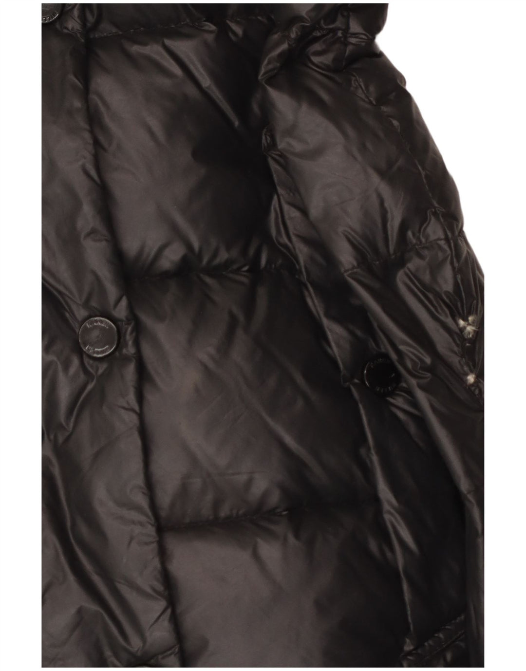 Karen Millen Dame Hætte Polstret Frakke UK 12 Medium Sort Nylon