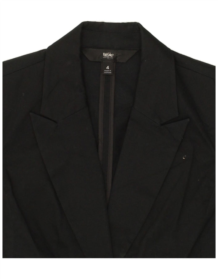 MOSSIMO Womens 1 Button Blazer Jacket US 4 Small Black Cotton Vintage Mossimo and Second-Hand Mossimo from Messina Hembry 