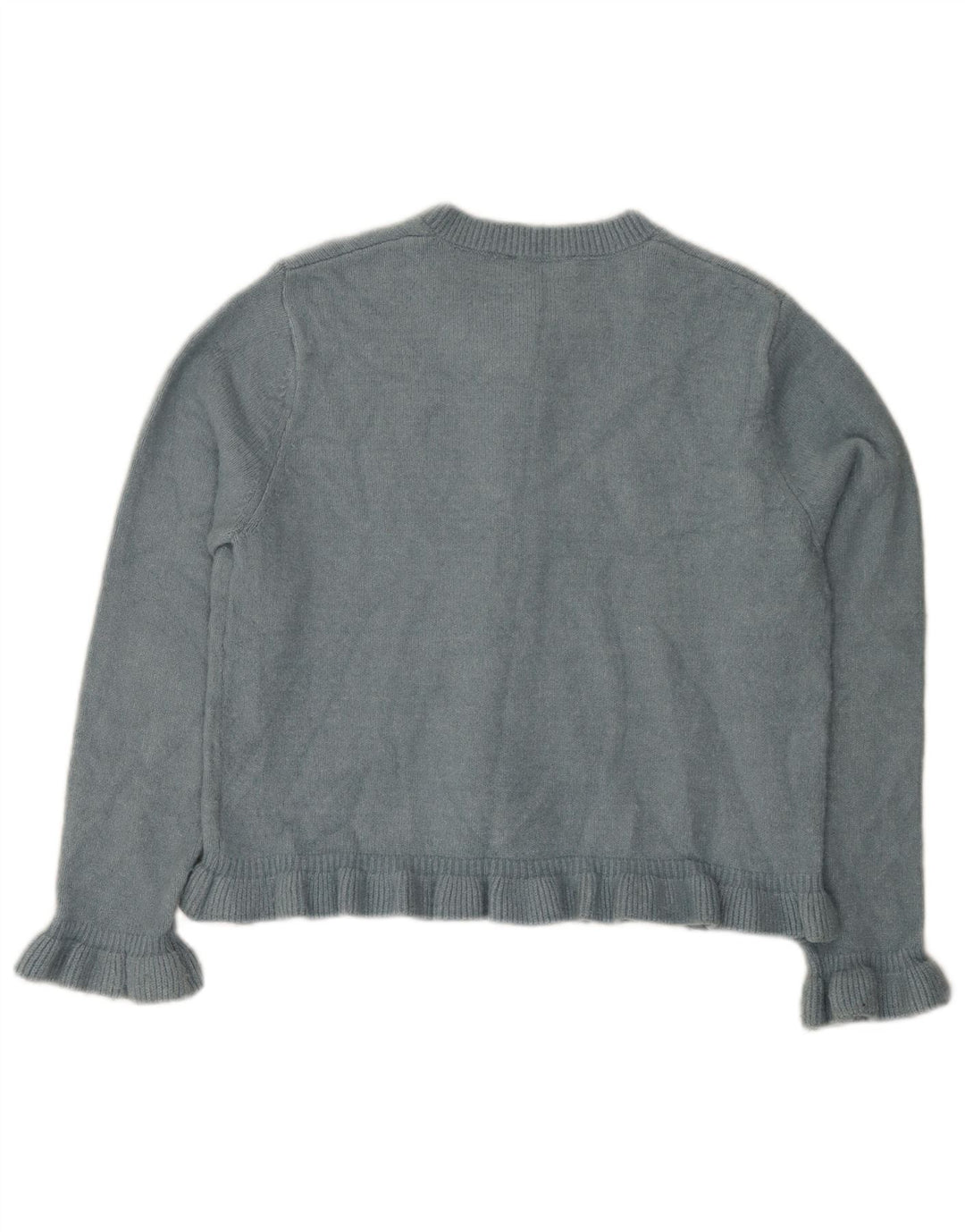 Zara Dame Cardigan Sweater UK 14 Medium Blue Polyester