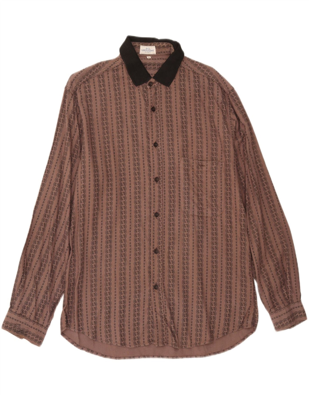 ZANOTTI Mens Shirt Medium Brown Paisley Vintage Zanotti and Second-Hand Zanotti from Messina Hembry 
