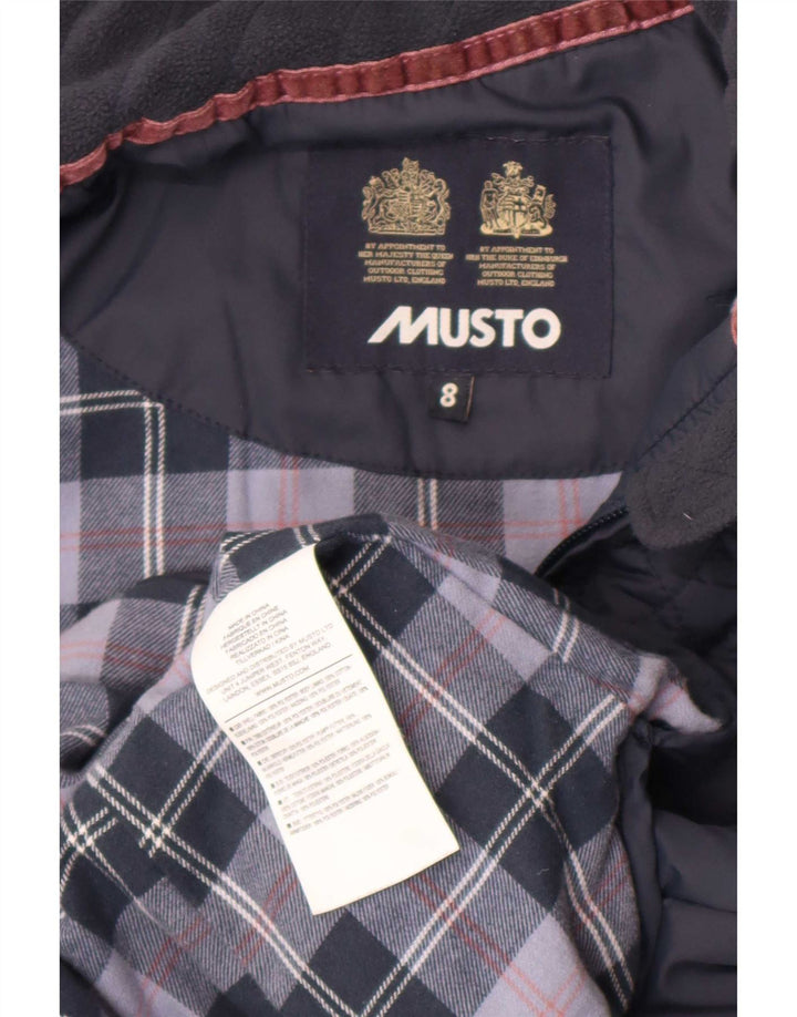 Musto Dame Quiltet Jakke UK 8 Small Navy Blue Polyester