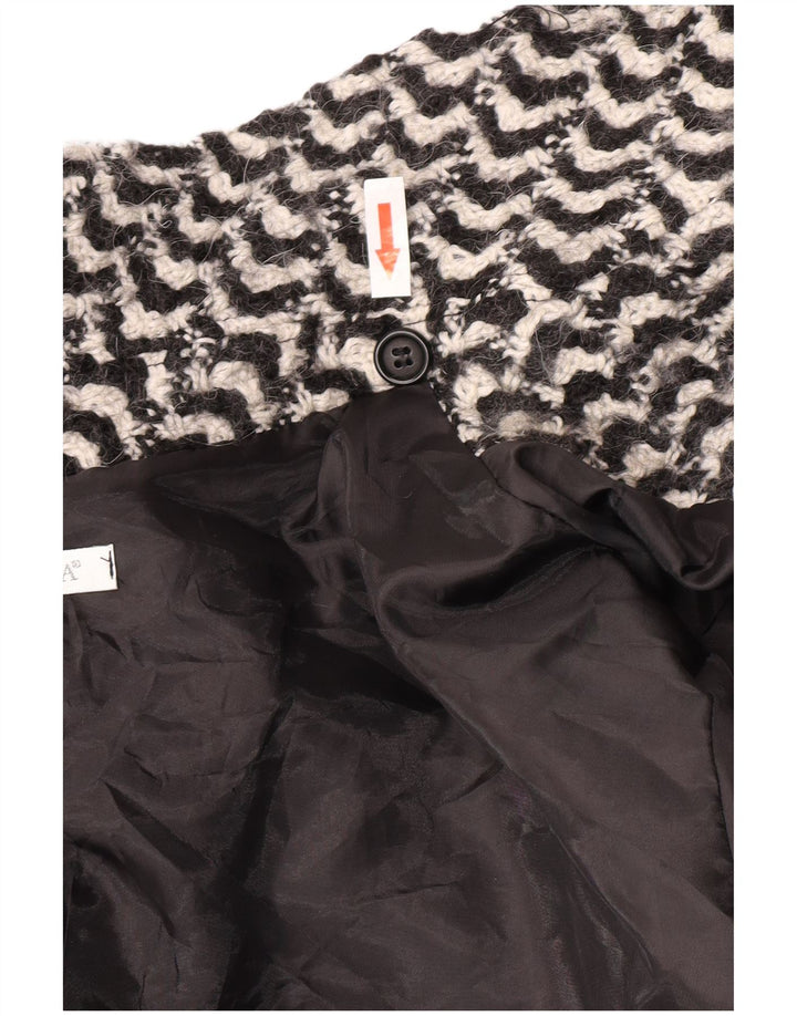 Vintage overfrakke til kvinder IT 50 XL sort geometrisk acetat