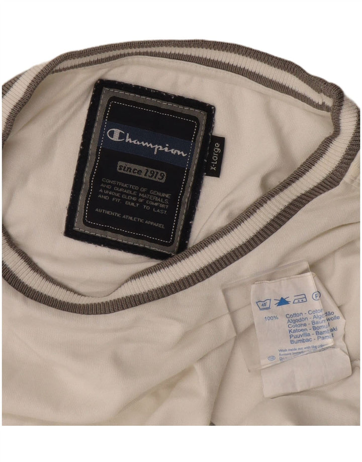 Champion Herre T-Shirt Top XL Hvid Bomuld