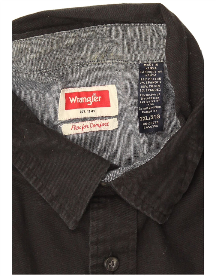 Wrangler herreskjorte 2XL sort bomuld