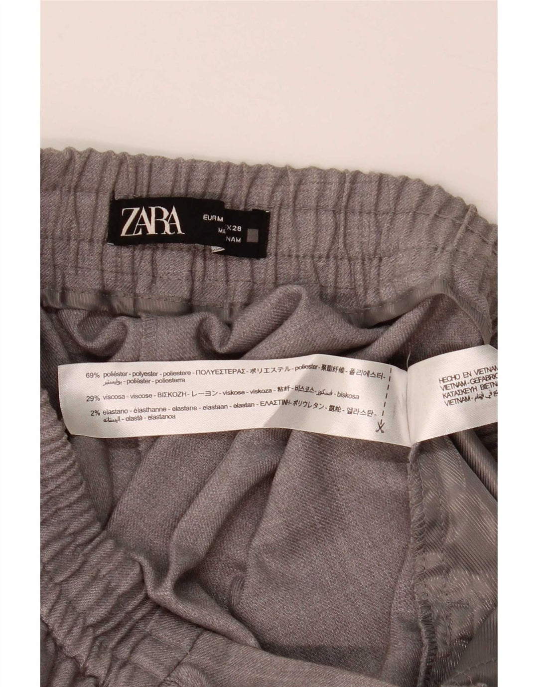 Zara koniske chinobukser til kvinder Medium W28 L26 Grå polyester