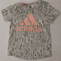 ADIDAS Girls Climalite Graphic T-Shirt Top 2-3 Years Grey Polyester Vintage Adidas and Second-Hand Adidas from Messina Hembry 