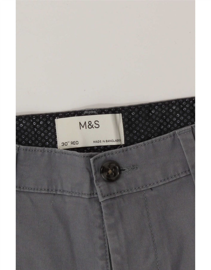 Marks & Spencer Herre Chino Shorts Medium W30 Grå Bomuld