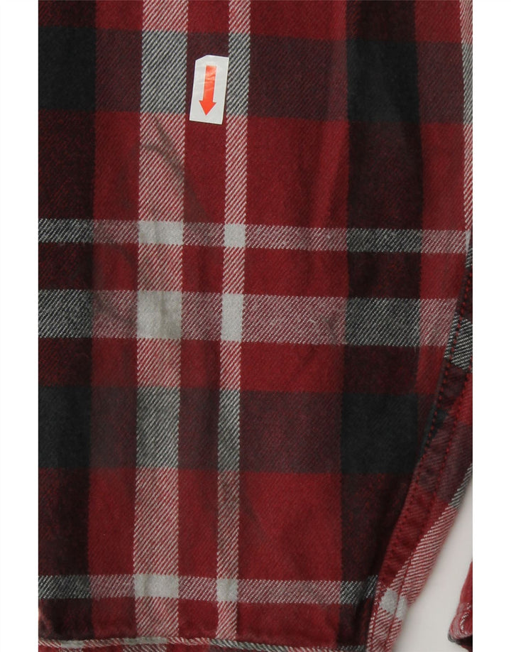 EDDIE BAUER Mens Relaxed Fit Flannel Shirt Small Red Check Cotton Vintage Eddie Bauer and Second-Hand Eddie Bauer from Messina Hembry 