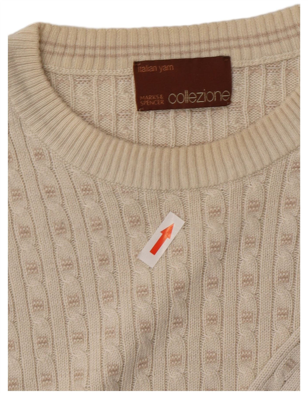 Marks & Spencer Herre sweater med rund hals, Medium Off White Akryl