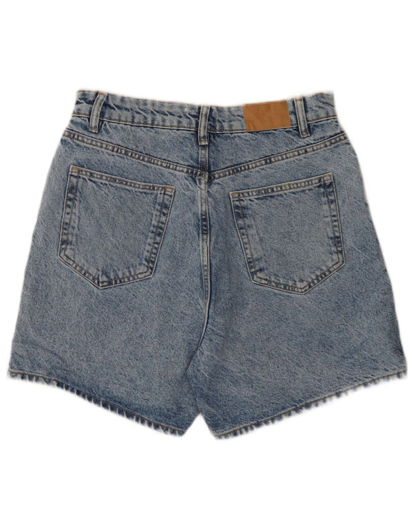 Zara Dame Denim Shorts EU 40 Medium W30 Blå Bomuld