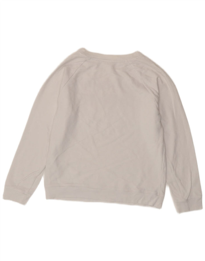 LEVI'S Dame Oversized grafisk sweatshirt trøje UK 6 XS hvid bomuld