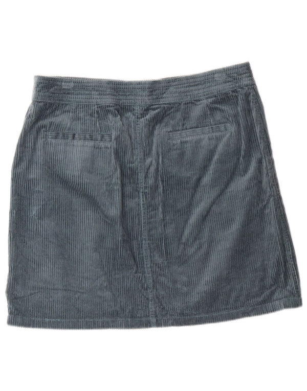 MONSOON Womens Corduroy Nederdel UK 16 Large W34 Green Cotton