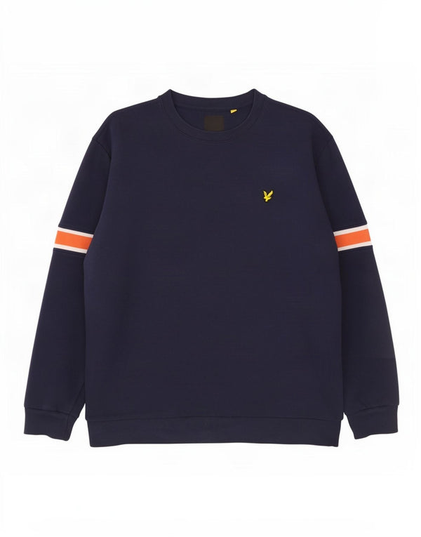 Lyle & Scott Herre Sweatshirt Jumper 2XL Marineblå Colourblock Bomuld