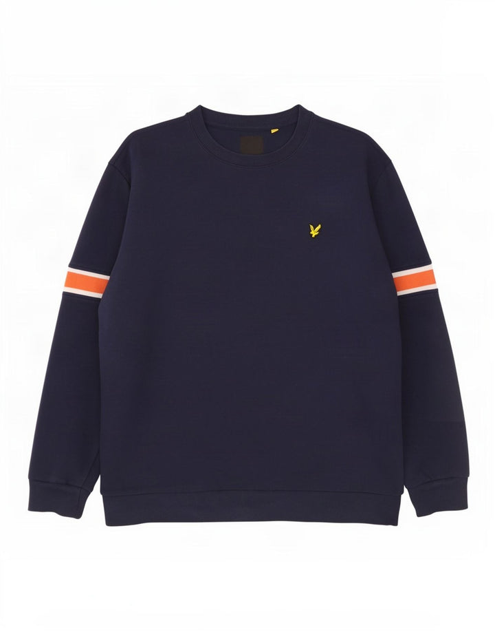 Lyle & Scott Herre Sweatshirt Jumper 2XL Marineblå Colourblock Bomuld