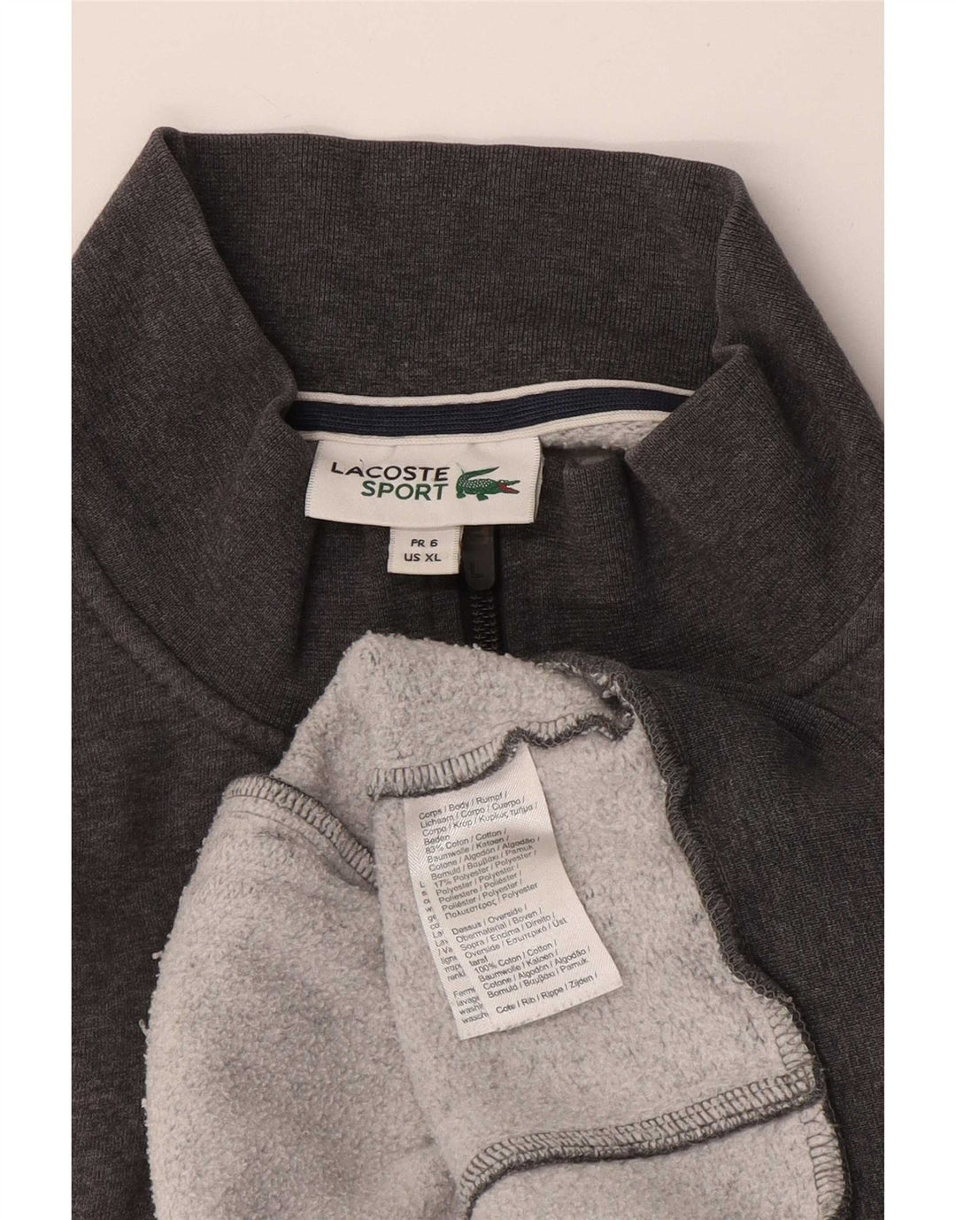 Lacoste Herre træningsdragt Topjakke Størrelse 6 XL Grå Bomuld