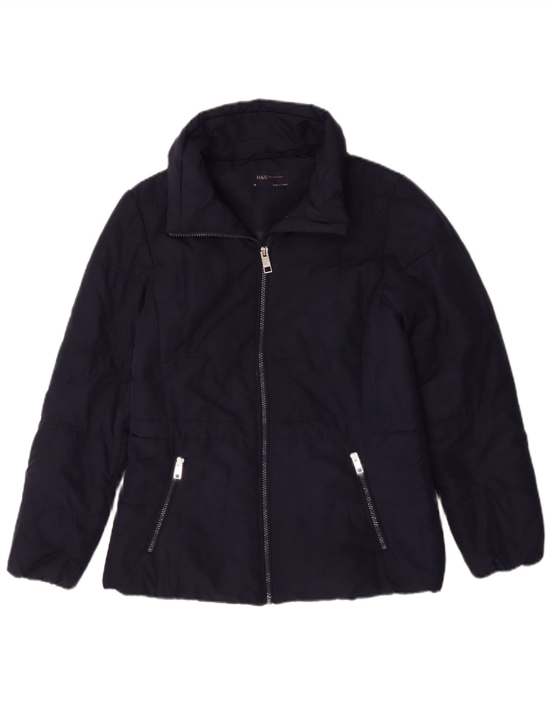 Marks & Spencer polstret jakke til kvinder UK 10 Lille marineblå polyester