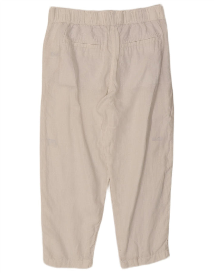 Marks & Spencer Womens Pegged Cropped Trousers UK 16 Large W32 L25 White