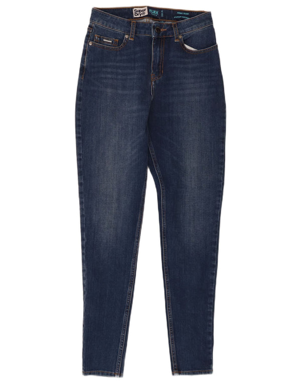 Superdry Womens High Rise Super Skinny Jeans W26 L30 Blue Cotton