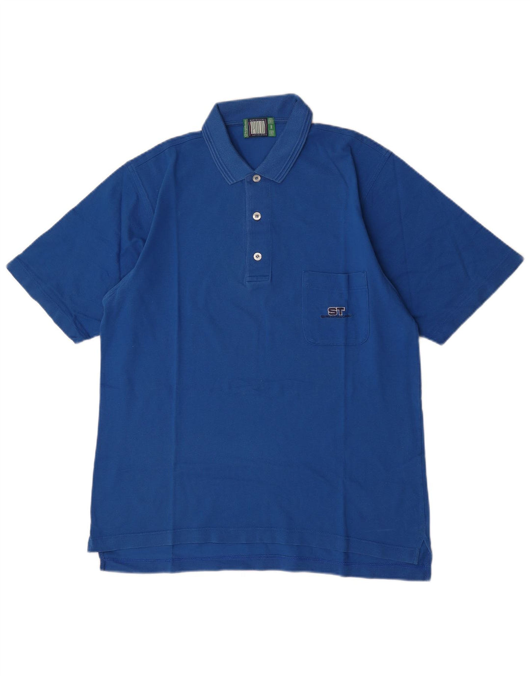 Sergio Tacchini Herre Polo Shirt IT 50 Stor Blå Bomuld