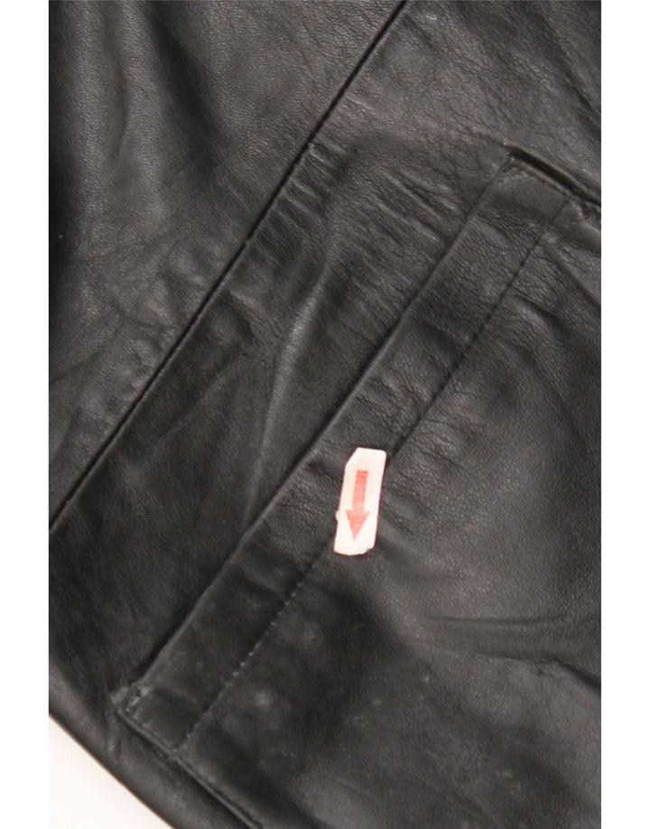 Vintage herre læderjakke IT 52 XL Sort