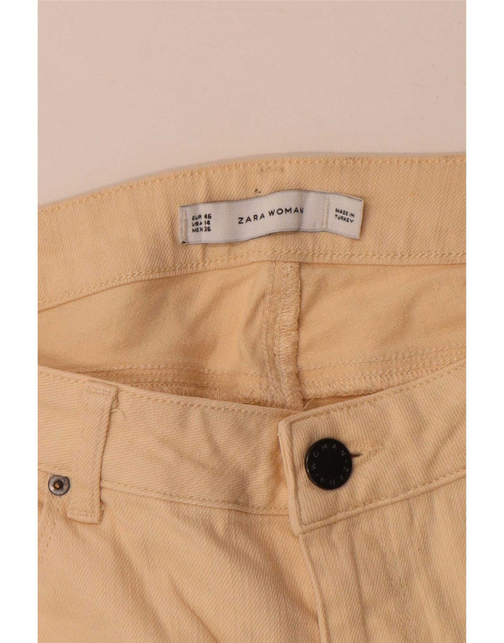 Zara Dame Bootcut Jeans EU 46 2XL W36 L31 Beige Bomuld