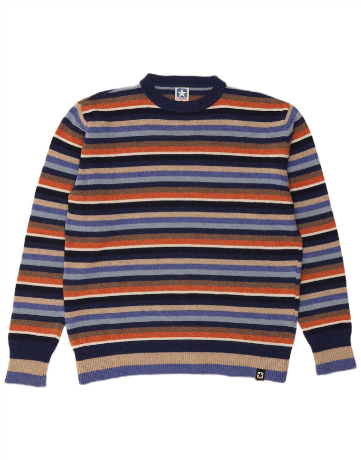 CONVERSE Herretrøje med rund hals XL flerfarvet stribet uld