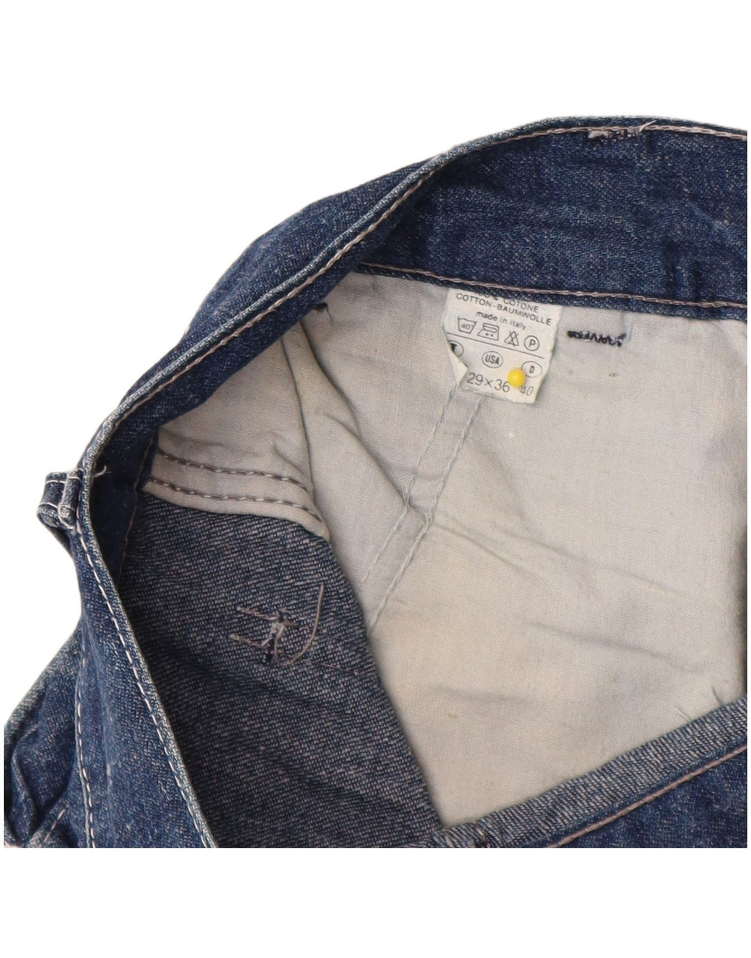 Vintage Dame Cargo Straight Jeans W29 L29 Marineblå Bomuld
