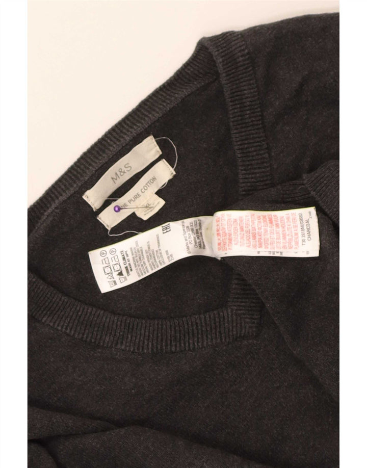Marks & Spencer Herre V-hals sweater XL Grå Bomuld