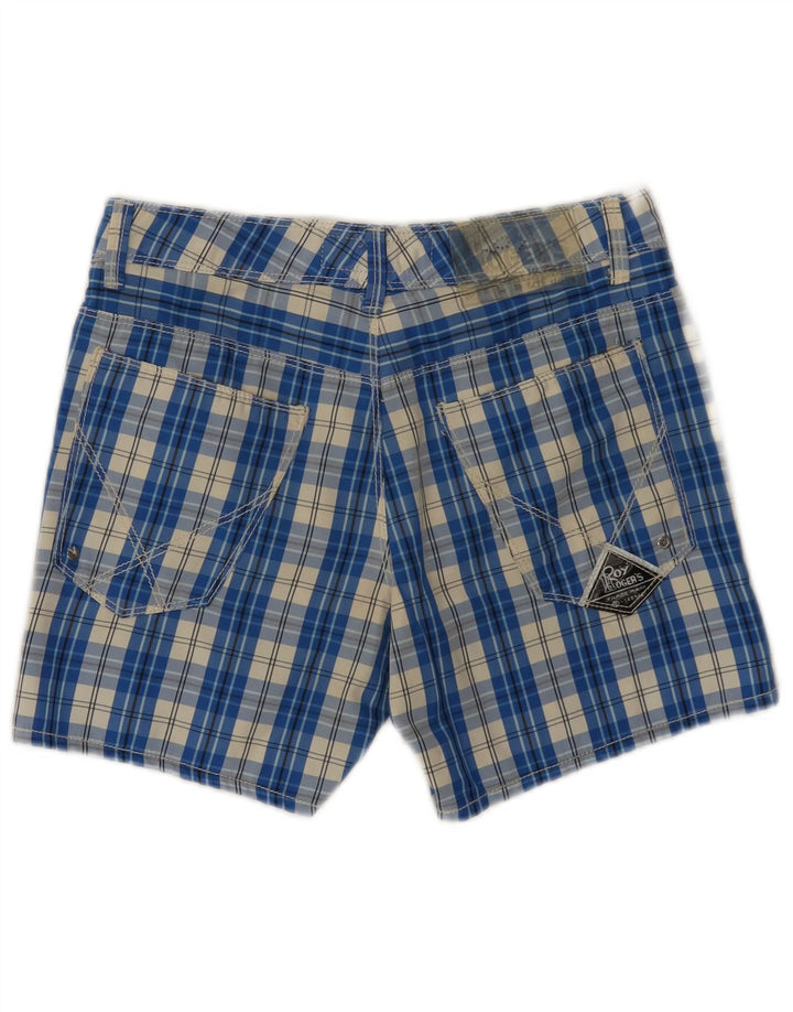 Roy Rogers Dame Casual Shorts IT 44 Medium W30 Blue Check Polyamide