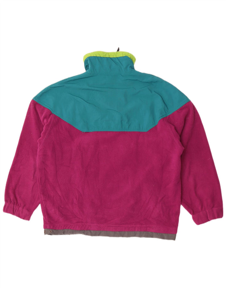 Great Escapes Herre Loose Fit Fleece Jumper Medium Maroon Colourblock