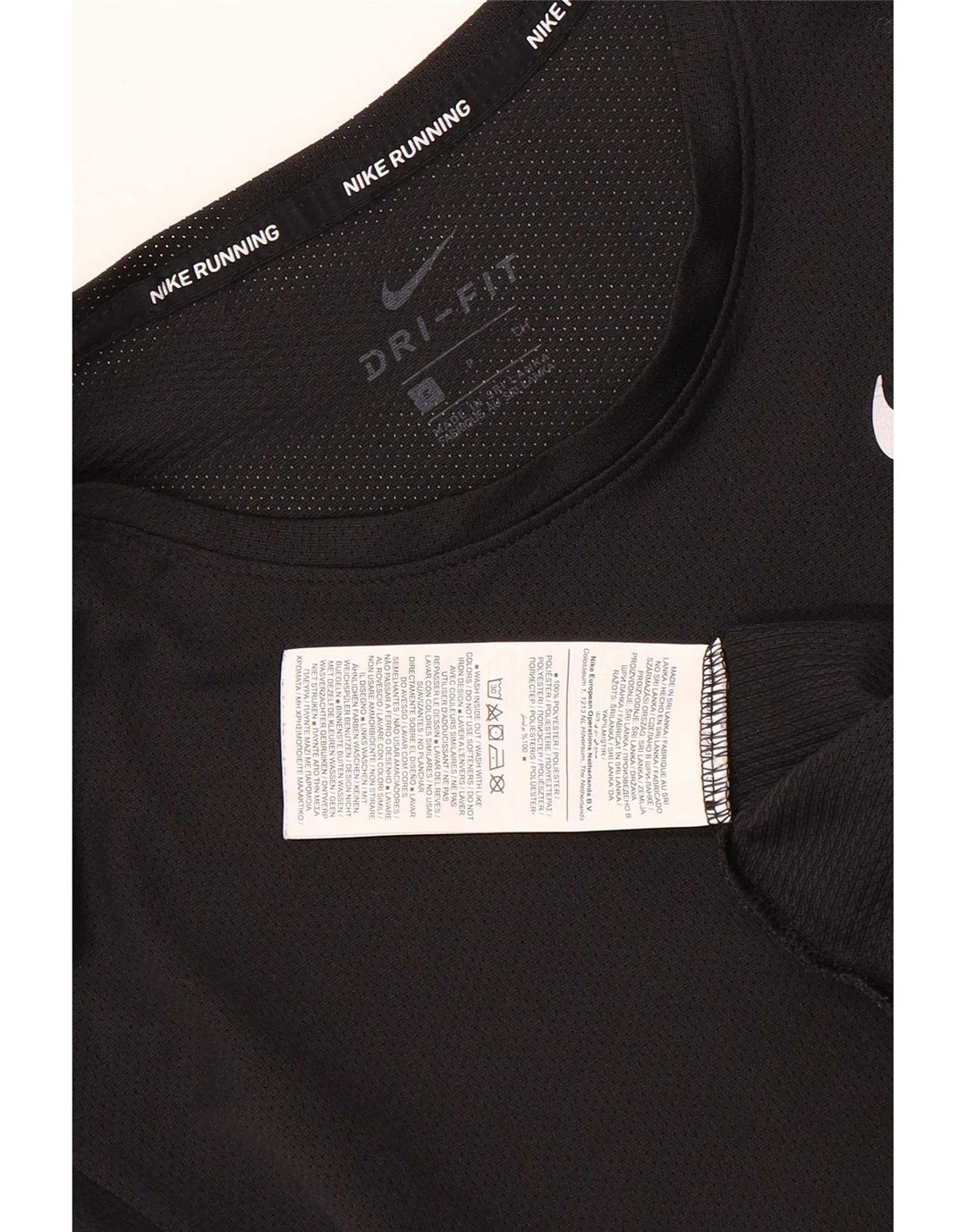Nike Dame Dri Fit T-Shirt Top UK 10 Small Black Polyester