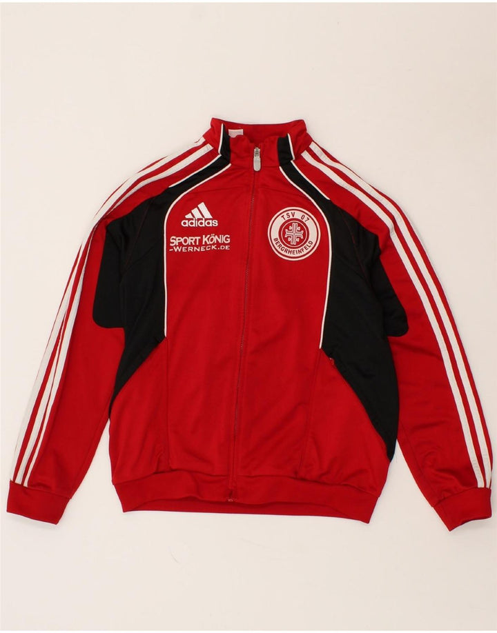 ADIDAS Boys Graphic Tracksuit Top Jacket 13-14 Years Red Colourblock | Vintage Adidas | Thrift | Second-Hand Adidas | Used Clothing | Messina Hembry 