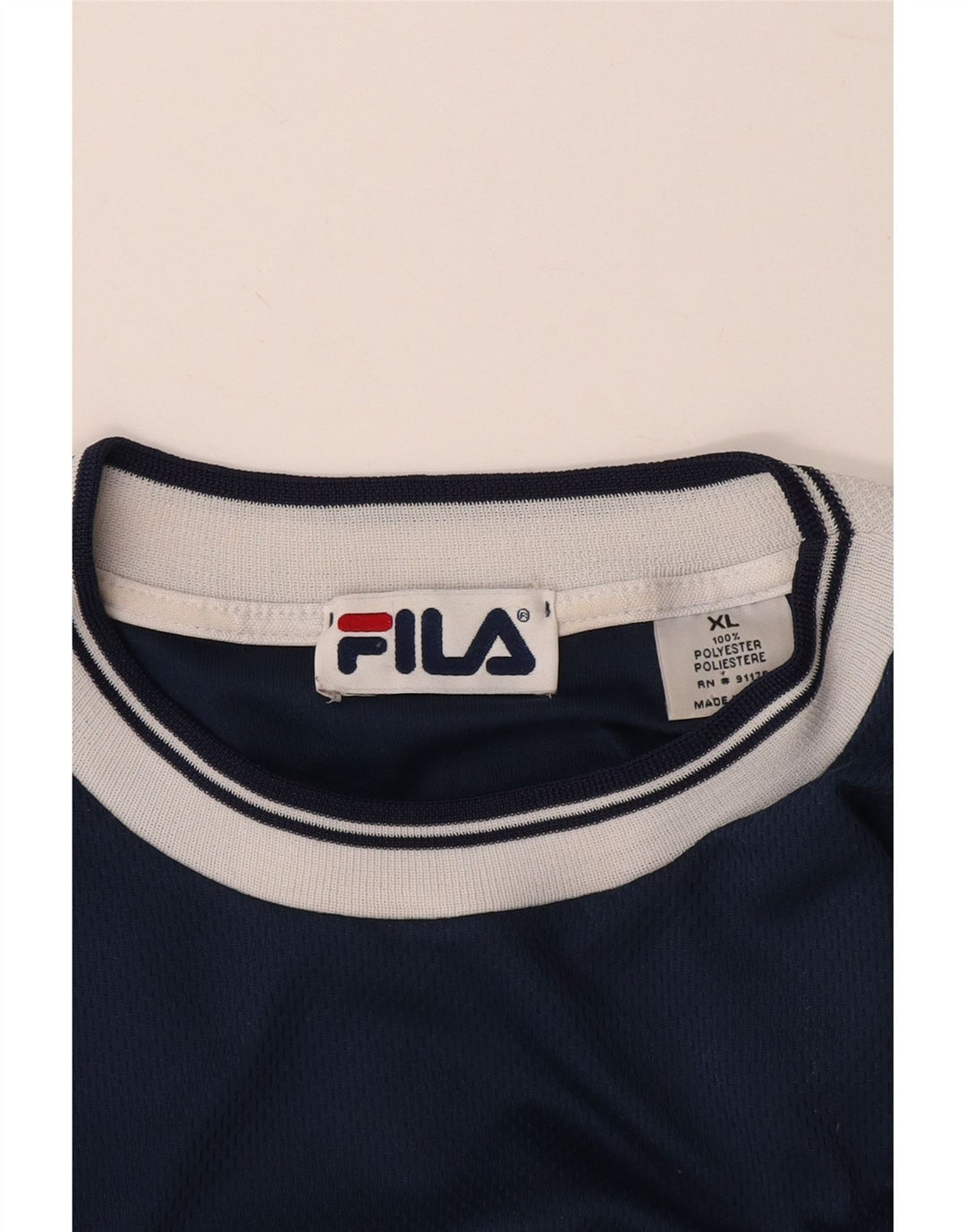 FILA Herre T-Shirt Top XL Marineblå Polyester