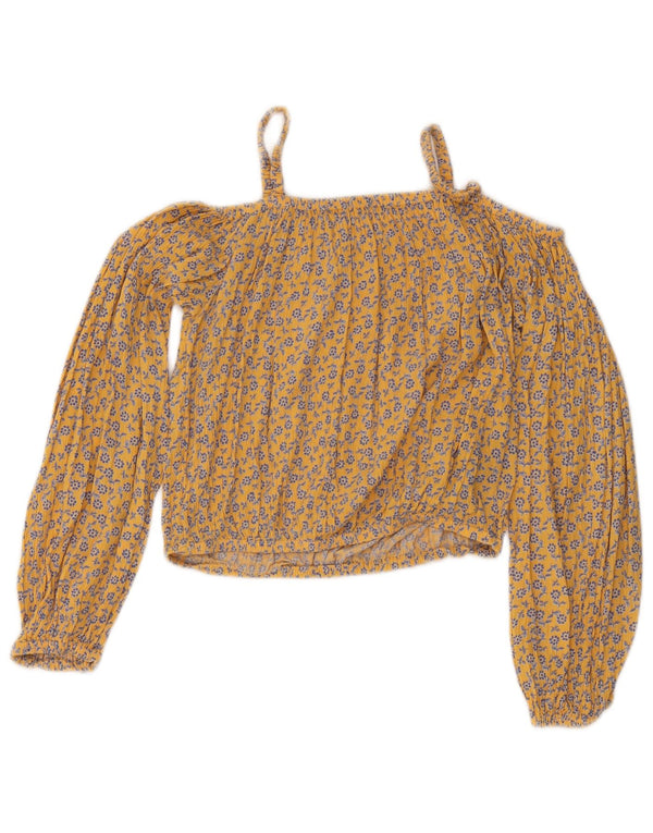 Marks & Spencer Girls Crop Off Shoulder Top 12-13 år Orange Blomster