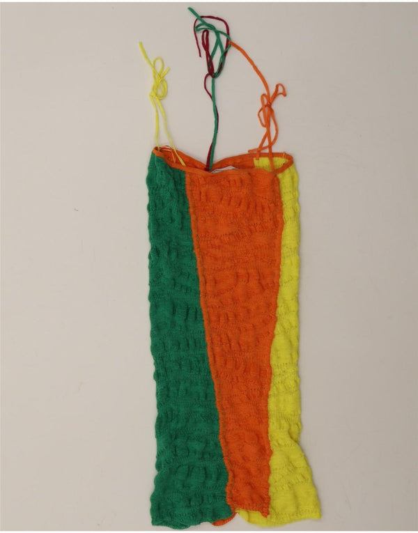 Zara Womens Knit Sundress UK 10 Small Multicolor Colourblock Linen