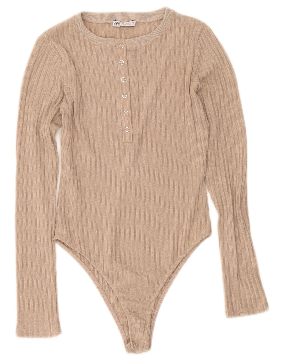 Zara Womens Bodysuit UK 10 Small Beige