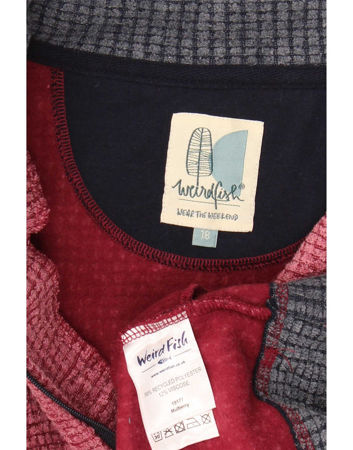 Weird Fish Dame Fleecejakke UK 18 XL Rød Colourblock Polyester